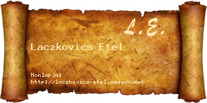 Laczkovics Etel névjegykártya